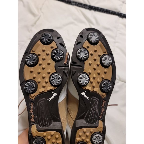 Lady Fairway Leather Tan/White Golf Cleats Shoes Size 7 Outlast temp regulation - Picture 10 of 11